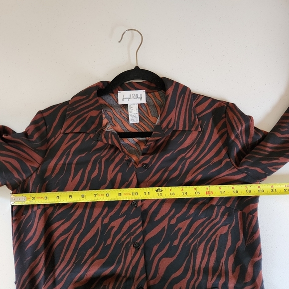 Joseph Ribkoff Brown Animal Print Midi Dress Long Sleeve Pockets Duster Size 4 - Picture 13 of 14